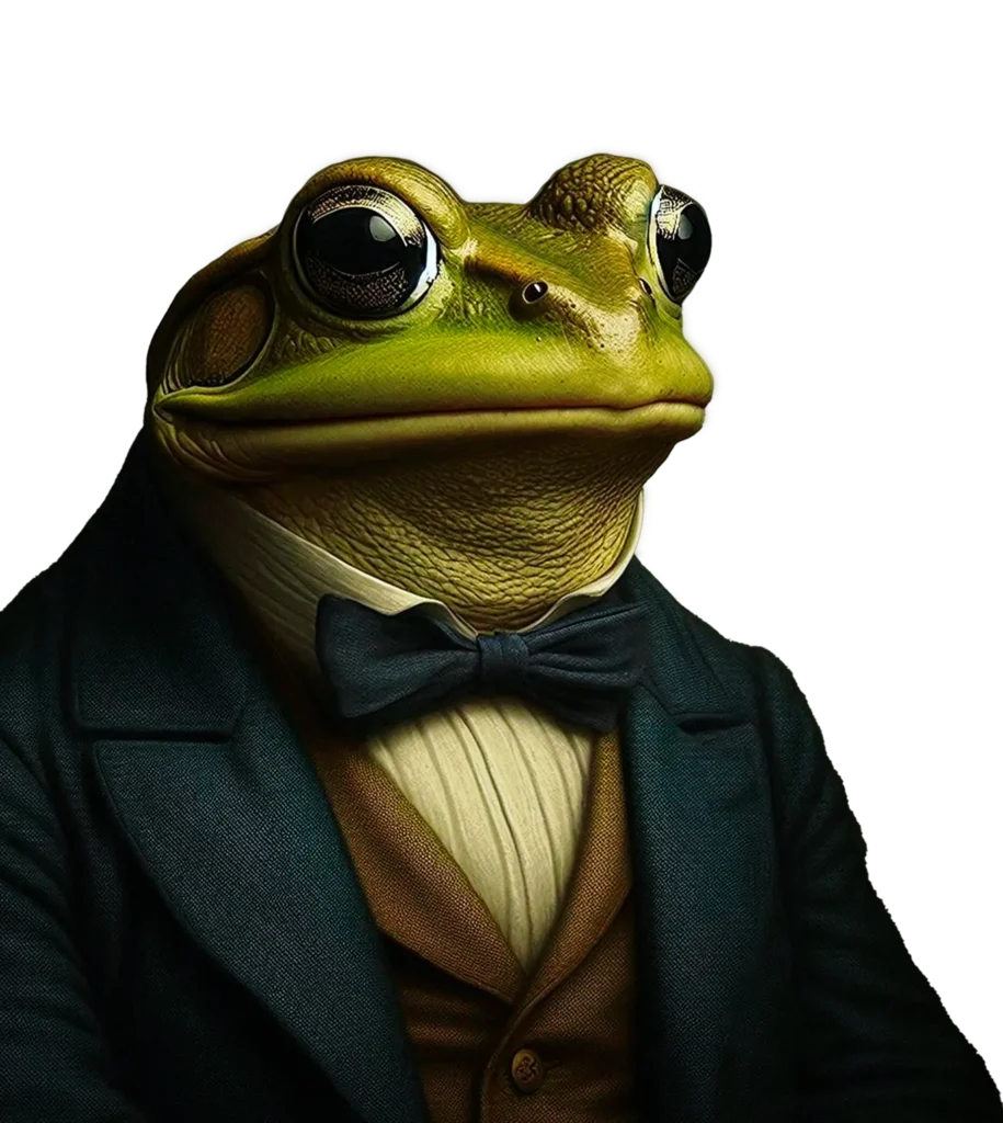 la ranita trajeada te da la bienvenida al portfolio de alvaro fajardo diseño y desarrollo web